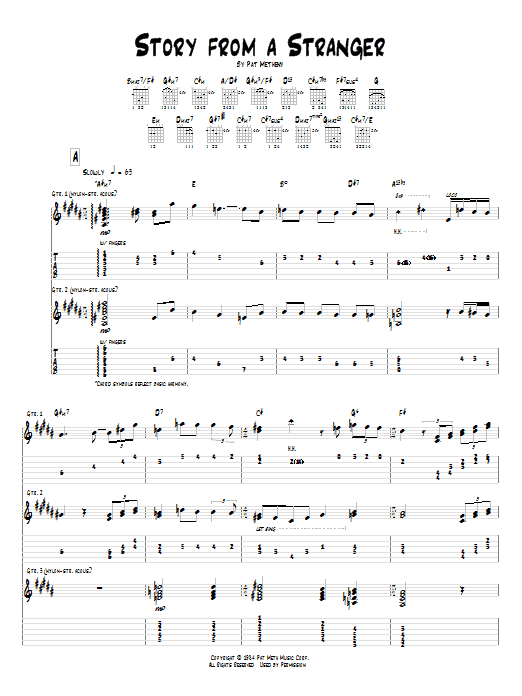 Download Pat Metheny Story From A Stranger Sheet Music