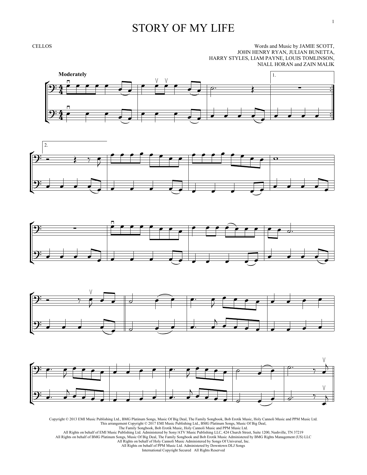 Download One Direction Story Of My Life Sheet Music