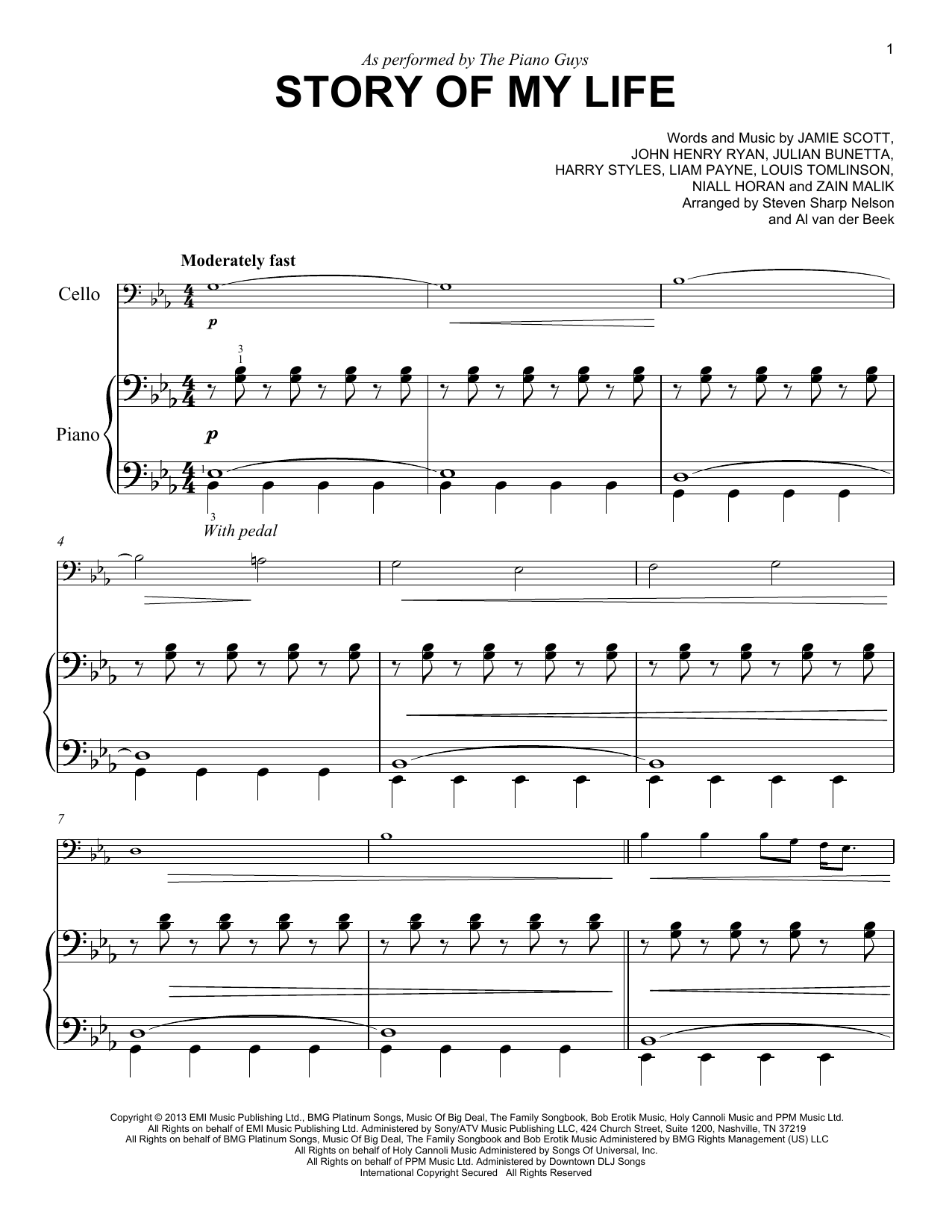 Download The Piano Guys Story Of My Life Sheet Music