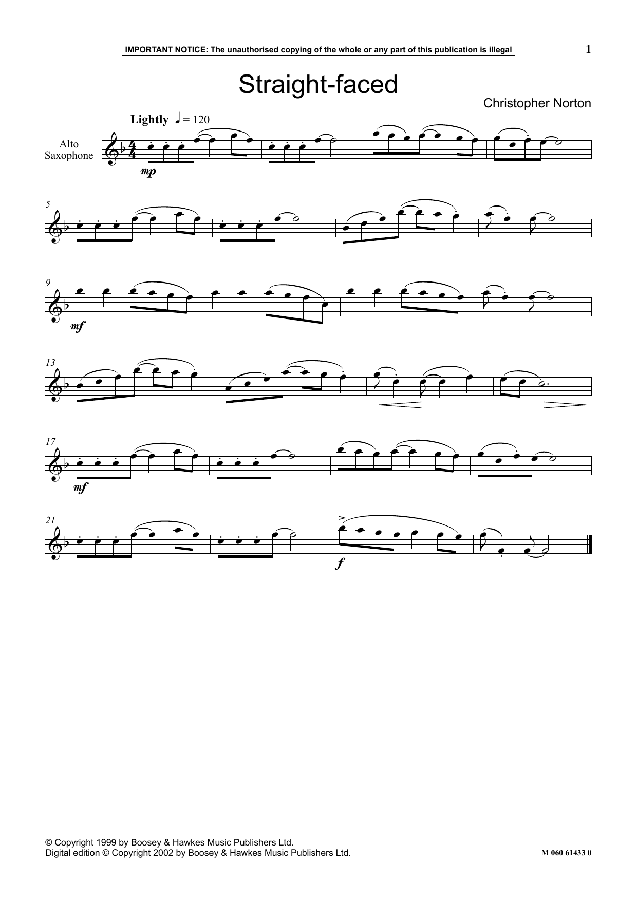 Download Christopher Norton Straight Faced Sheet Music