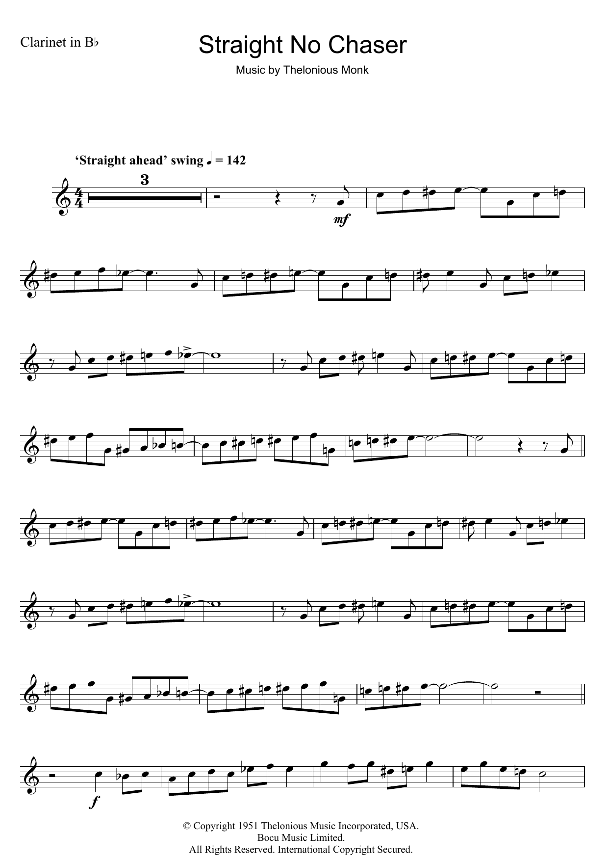Download Thelonious Monk Straight No Chaser Sheet Music
