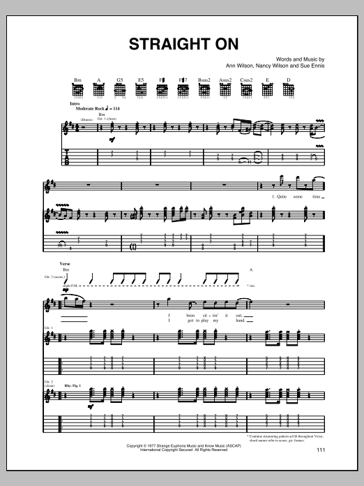 Download Heart Straight On Sheet Music