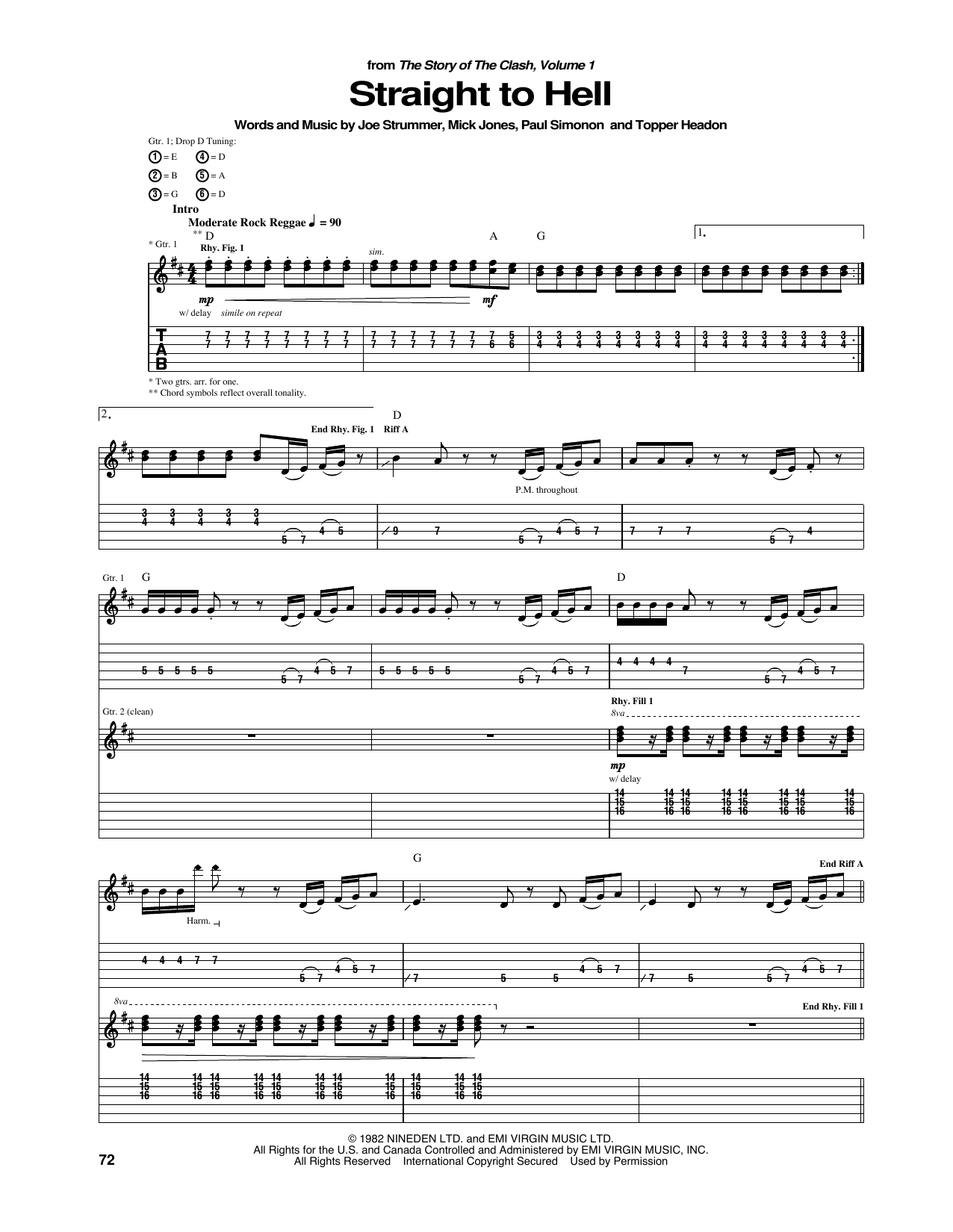 Download The Clash Straight To Hell Sheet Music
