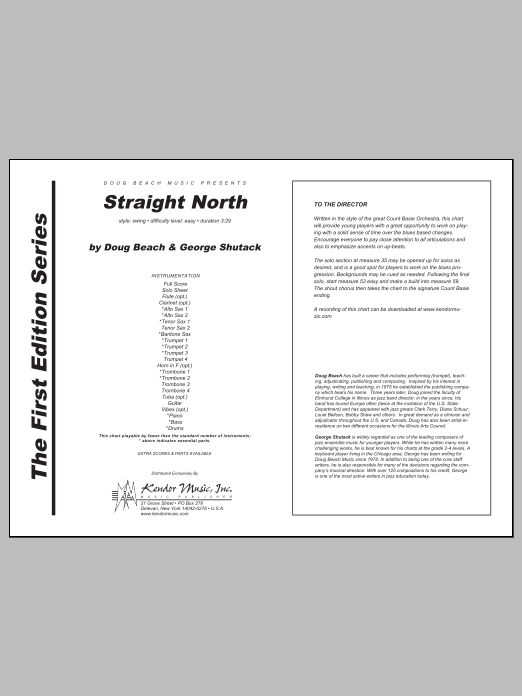 Download Beach, Shutack Straight North - Full Score Sheet Music