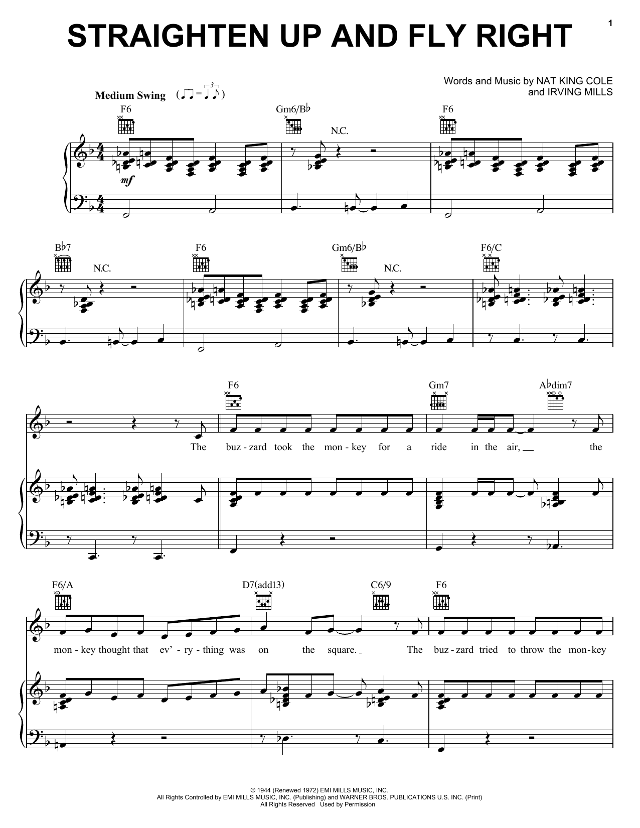 Download Diana Krall Straighten Up And Fly Right Sheet Music