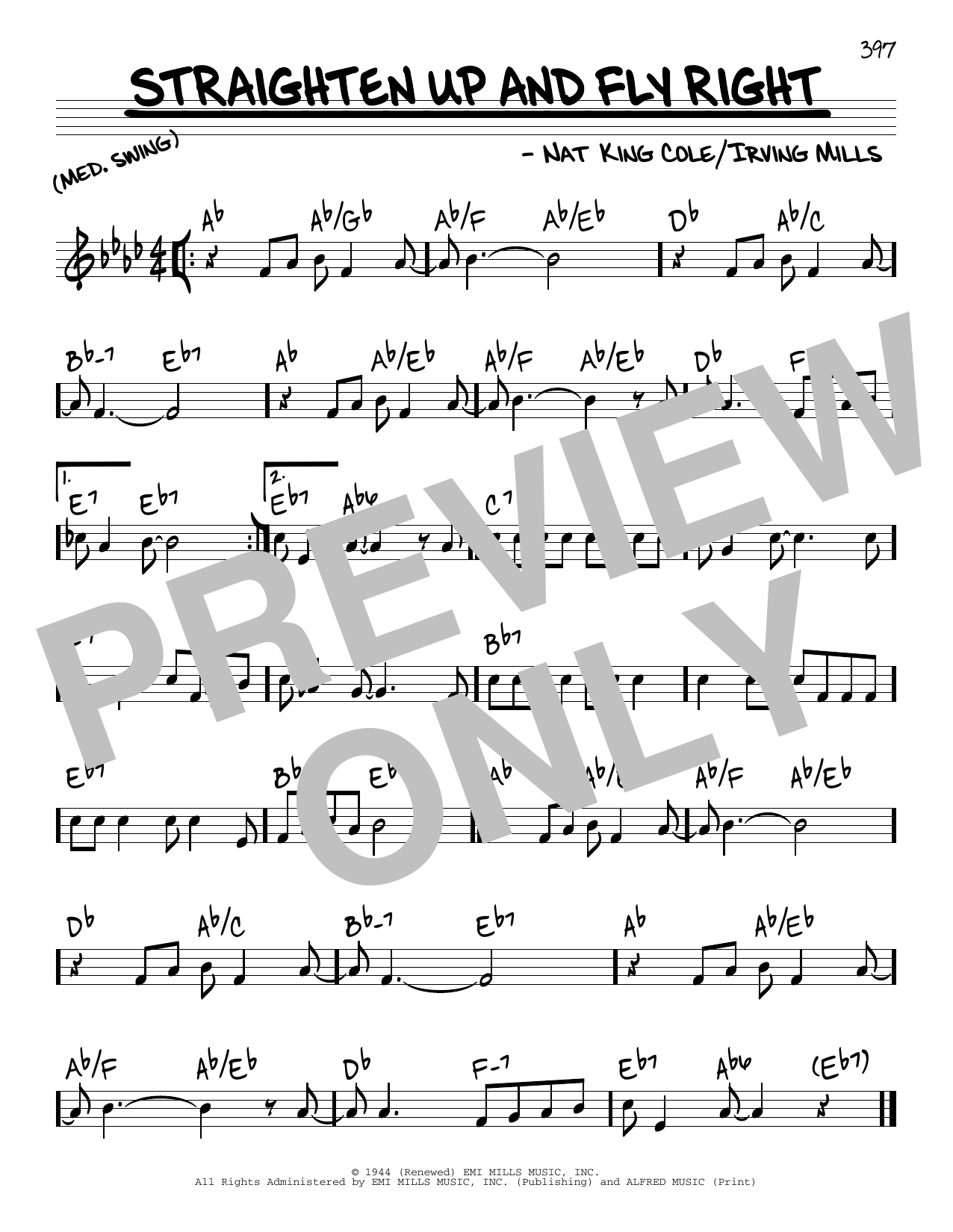Download Nat King Cole Straighten Up And Fly Right Sheet Music