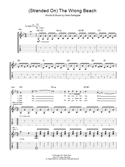Download Noel Gallagher's High Flying Birds (Stranded On) The Wrong Beach Sheet Music