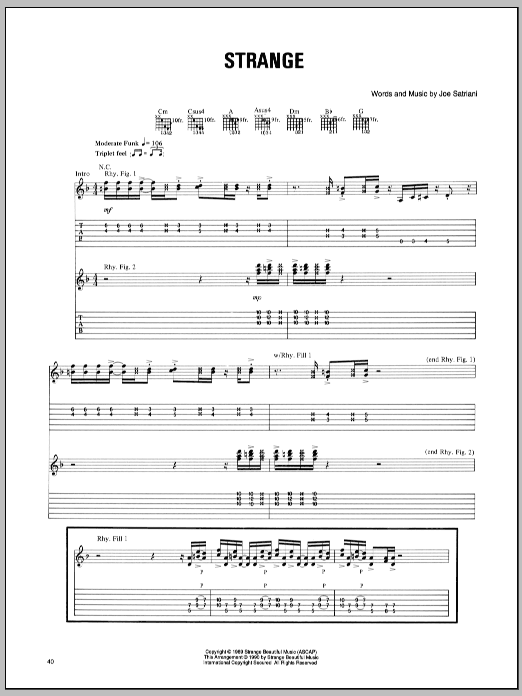 Download Joe Satriani Strange Sheet Music