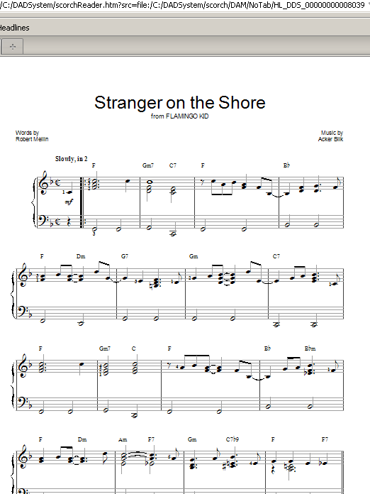 Download Acker Bilk Stranger On The Shore Sheet Music