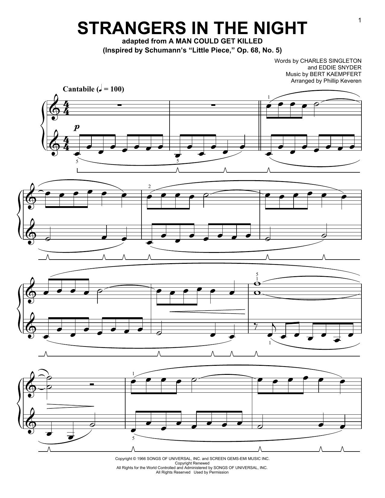Download Frank Sinatra Strangers In The Night [Classical versi Sheet Music