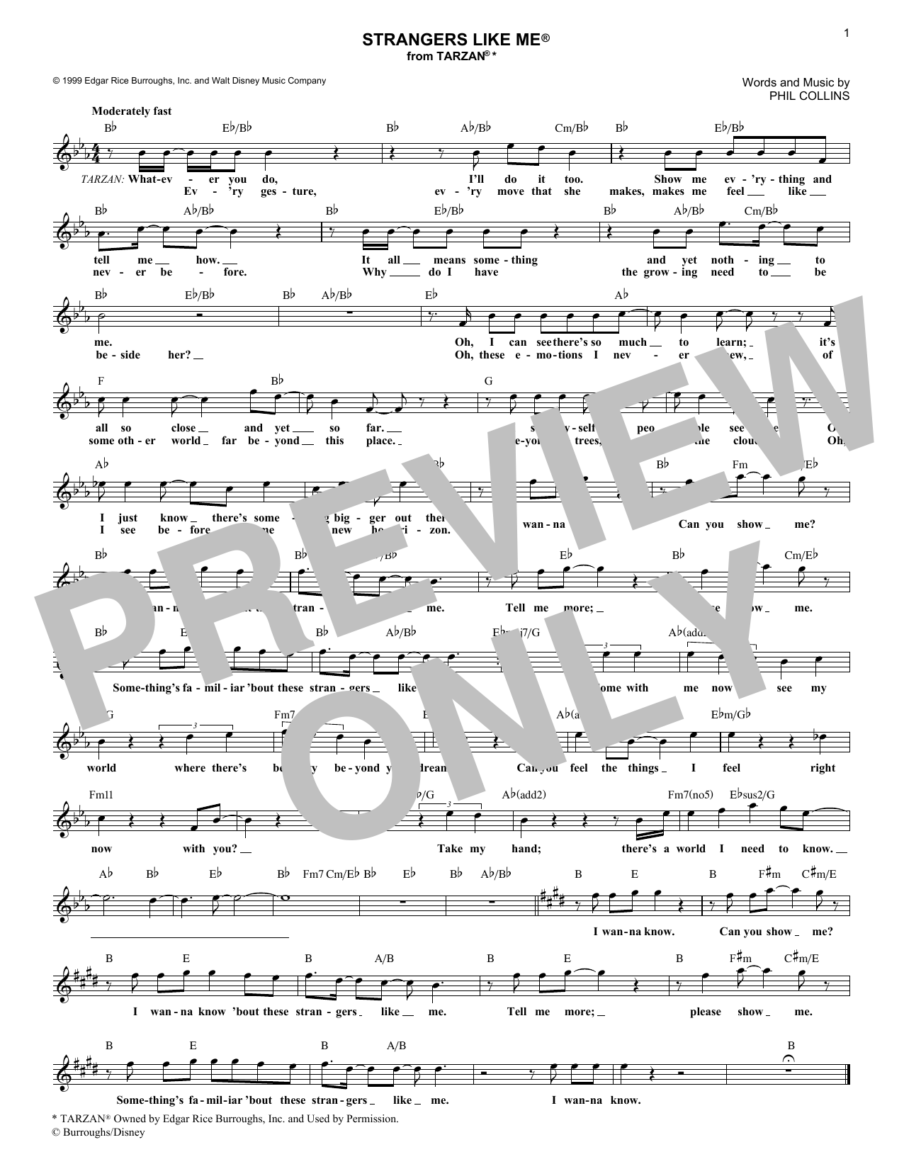Download Phil Collins Strangers Like Me Sheet Music
