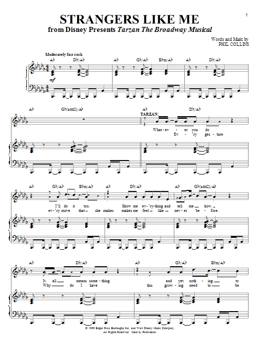 Download Phil Collins Strangers Like Me Sheet Music