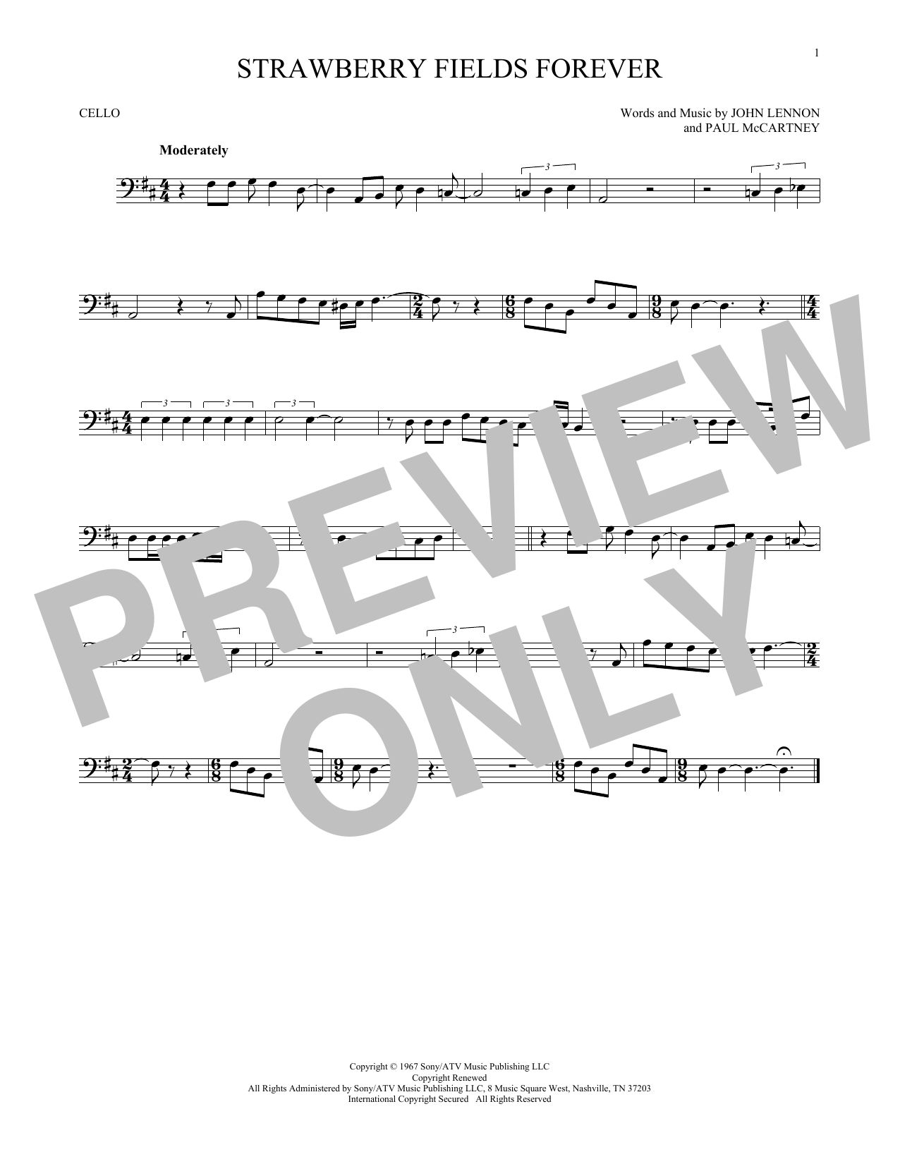 Download The Beatles Strawberry Fields Forever Sheet Music