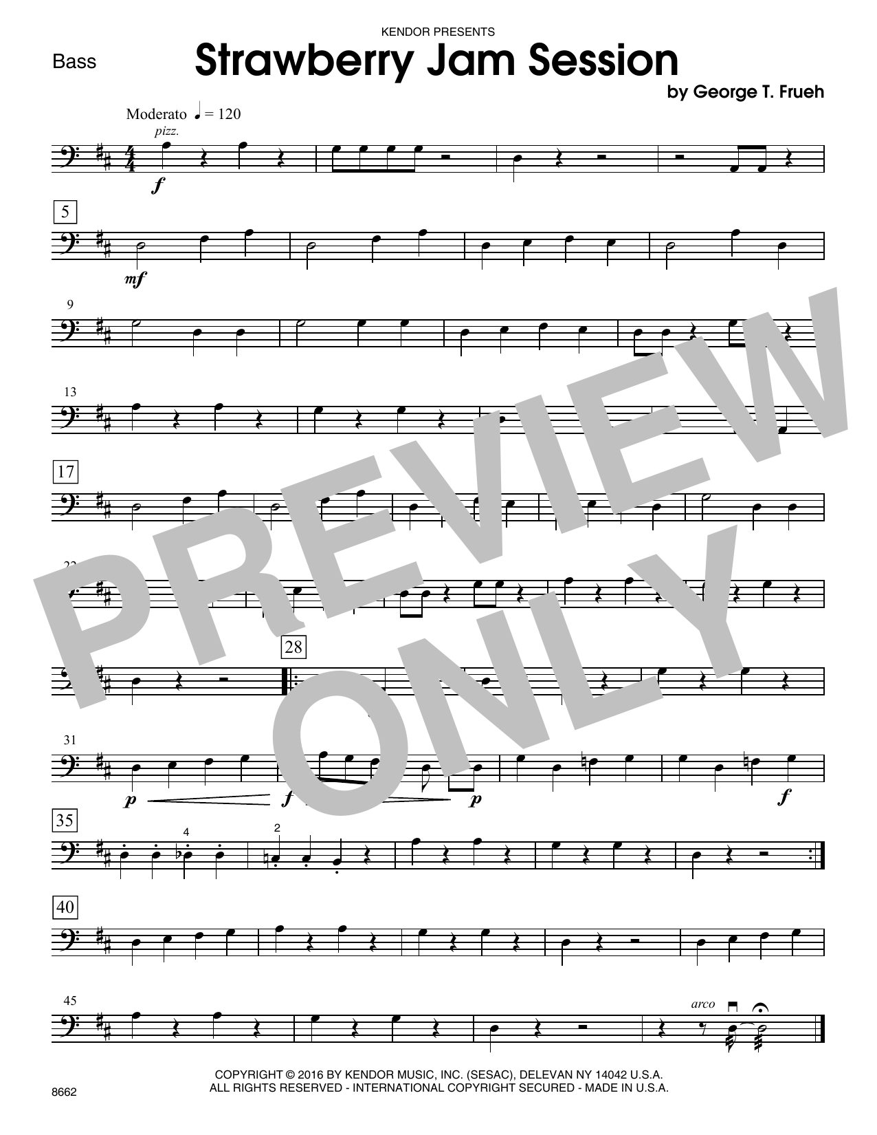 Download George T. Frueh Strawberry Jam Session - Bass Sheet Music