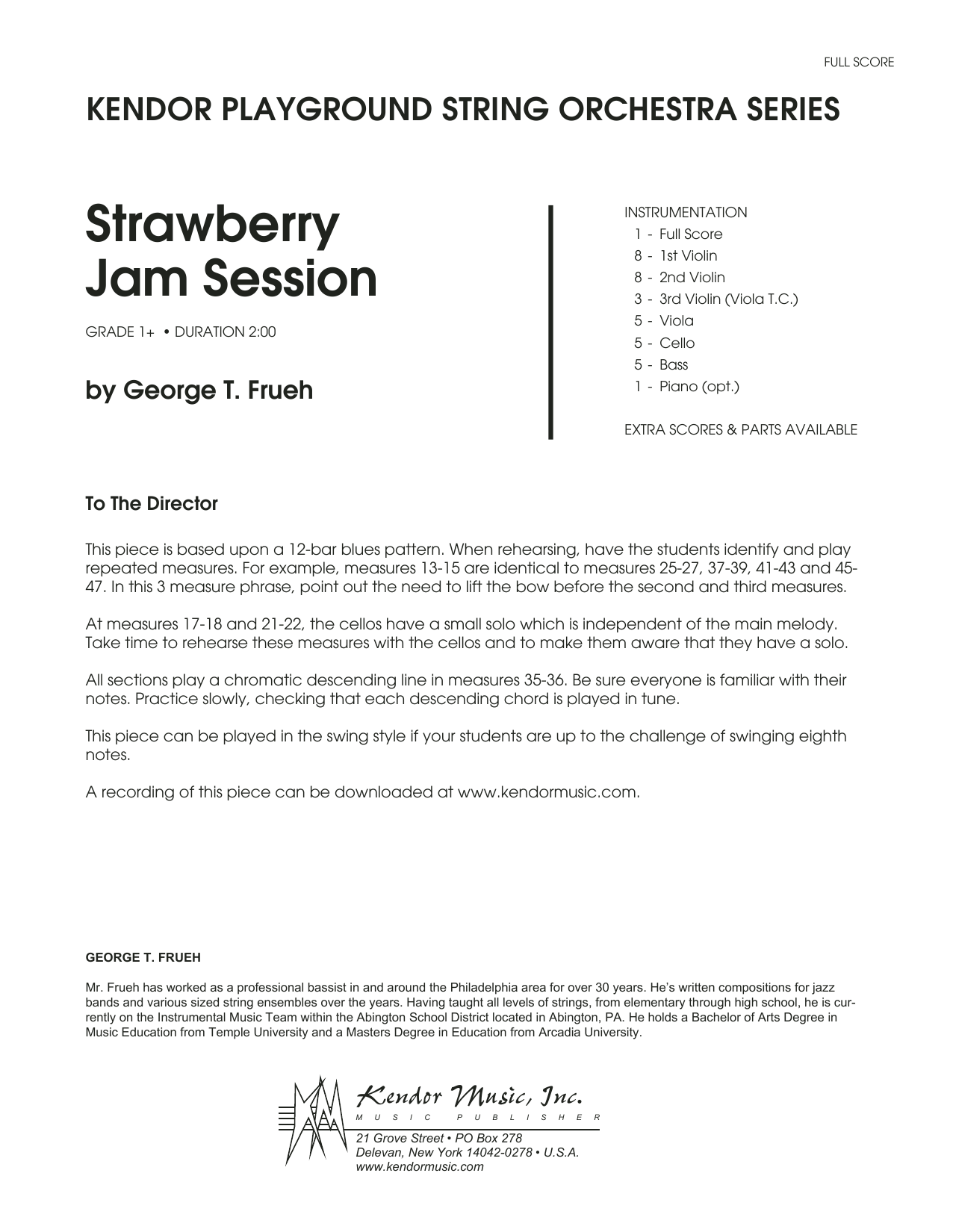 Download George T. Frueh Strawberry Jam Session - Full Score Sheet Music
