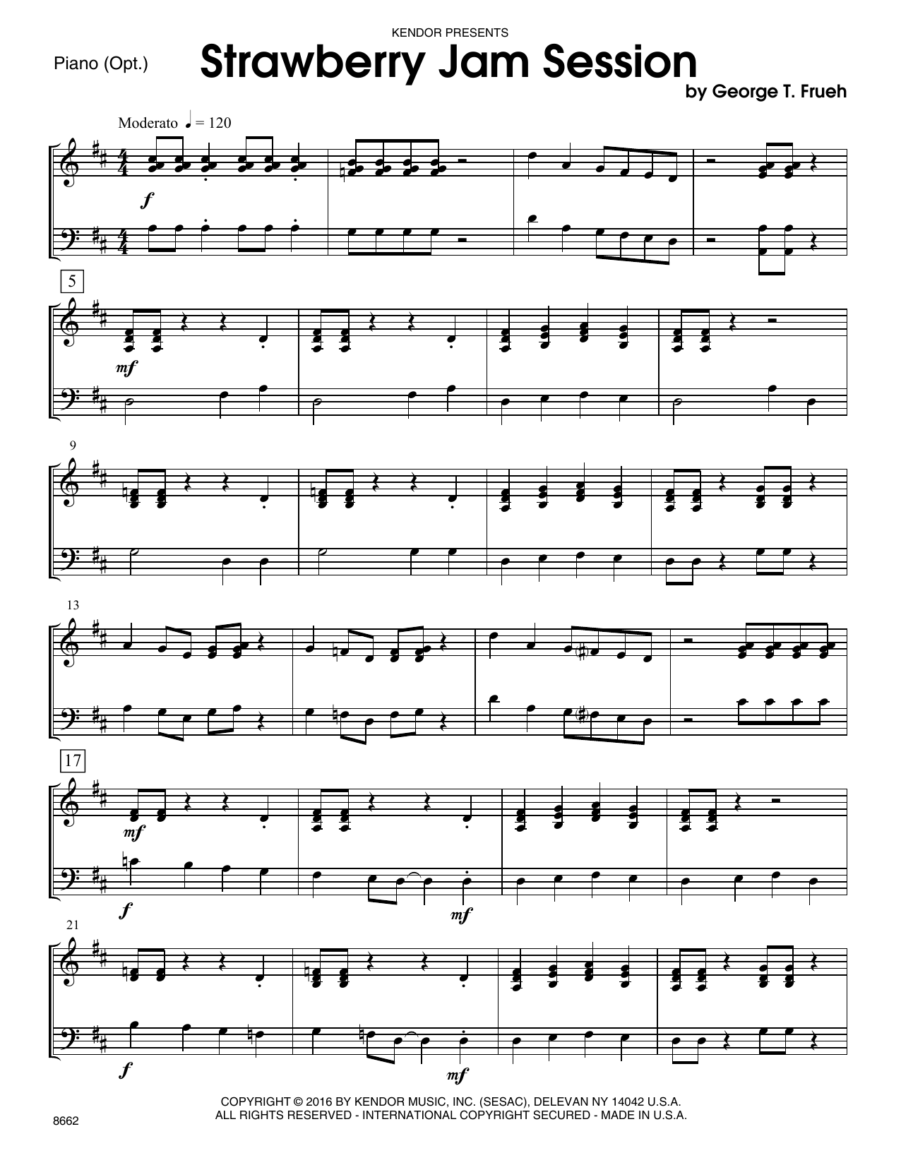 Download George T. Frueh Strawberry Jam Session - Piano Accompan Sheet Music