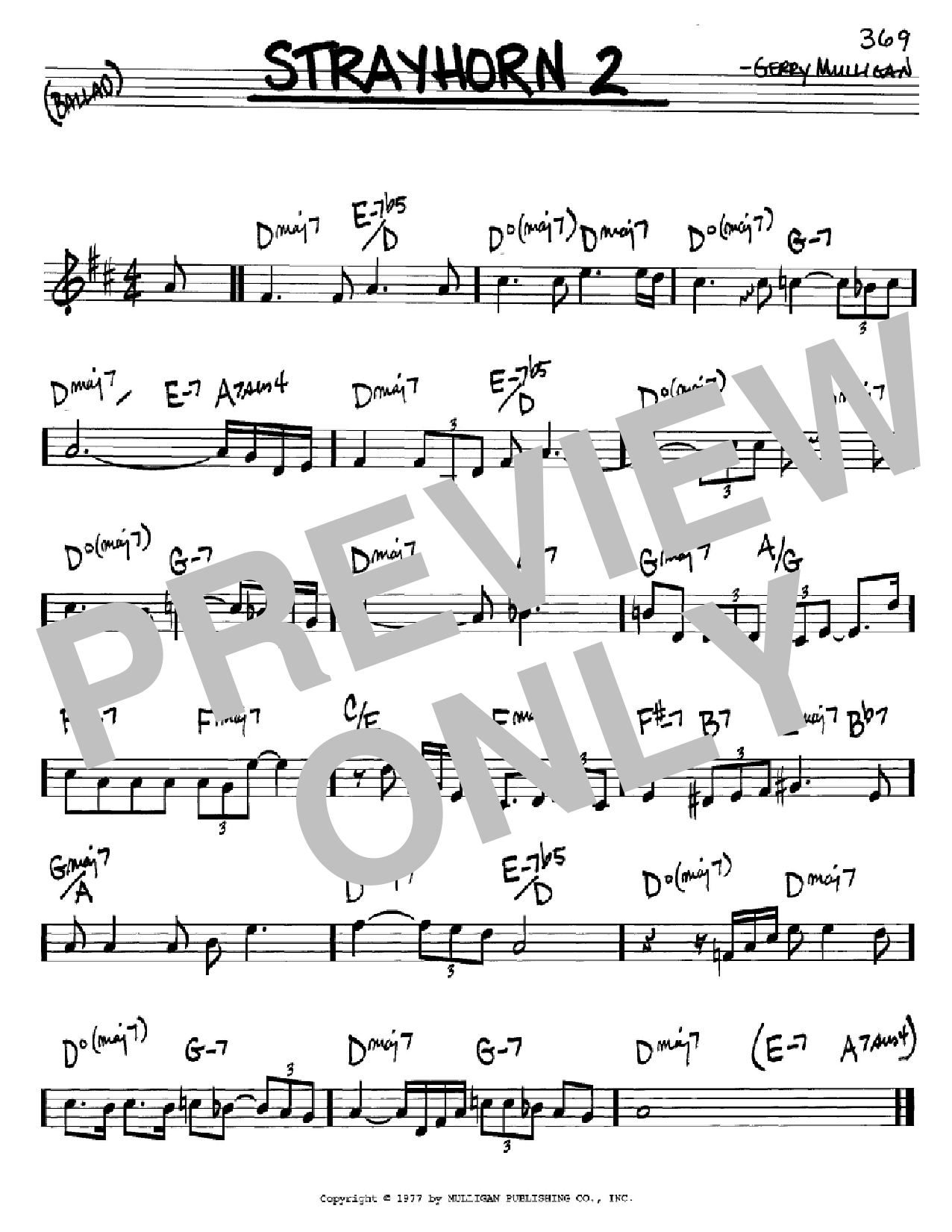 Download Gerry Mulligan Strayhorn 2 Sheet Music