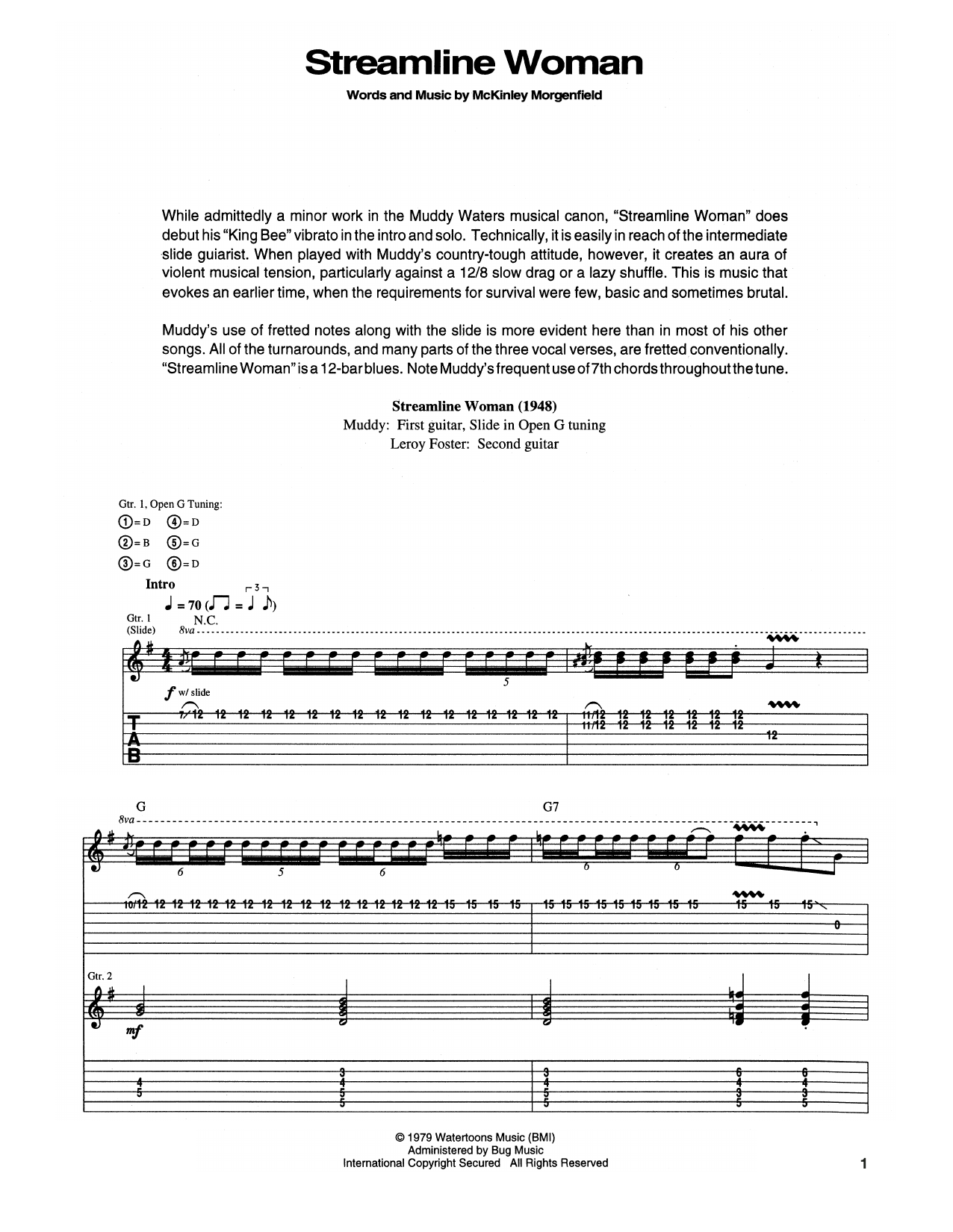 Download Muddy Waters Streamline Woman Sheet Music