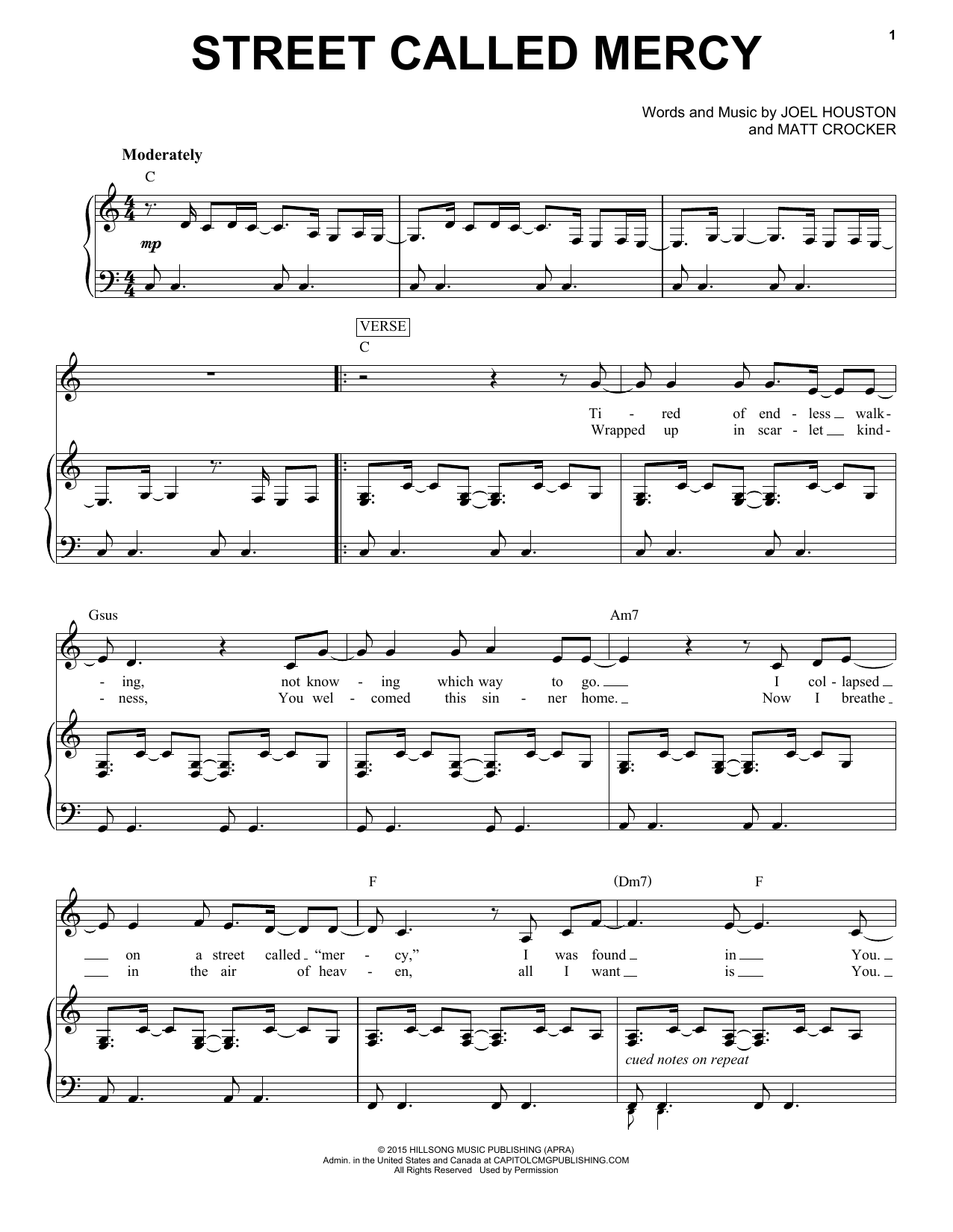Download Hillsong United Street Called Mercy Sheet Music