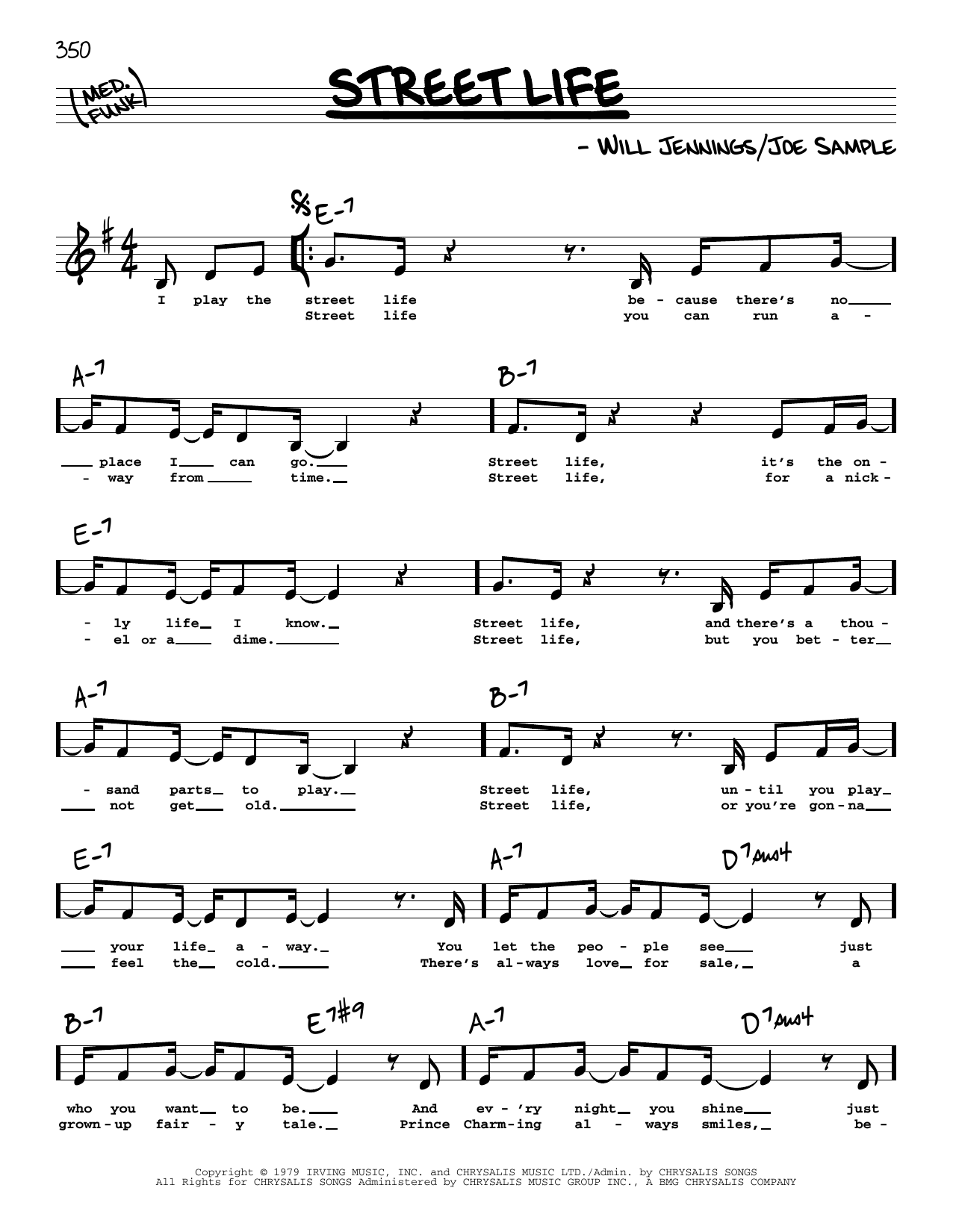The Crusaders Street Life (Low Voice) sheet music notes printable PDF score