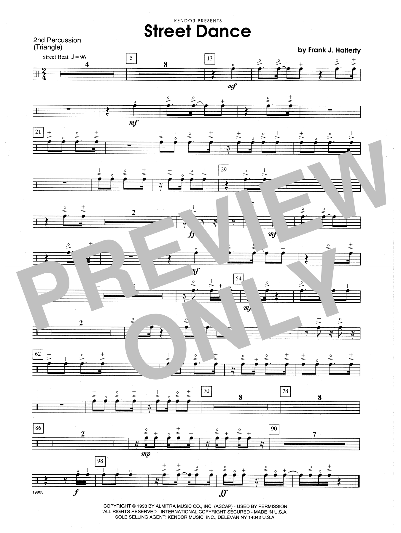 Download Frank J. Halferty Street Dance - Percussion 2 Sheet Music