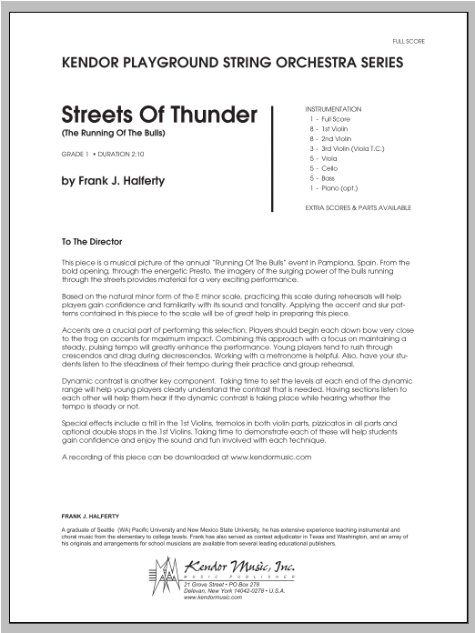 Download Halferty Streets Of Thunder (The Running Of The Sheet Music