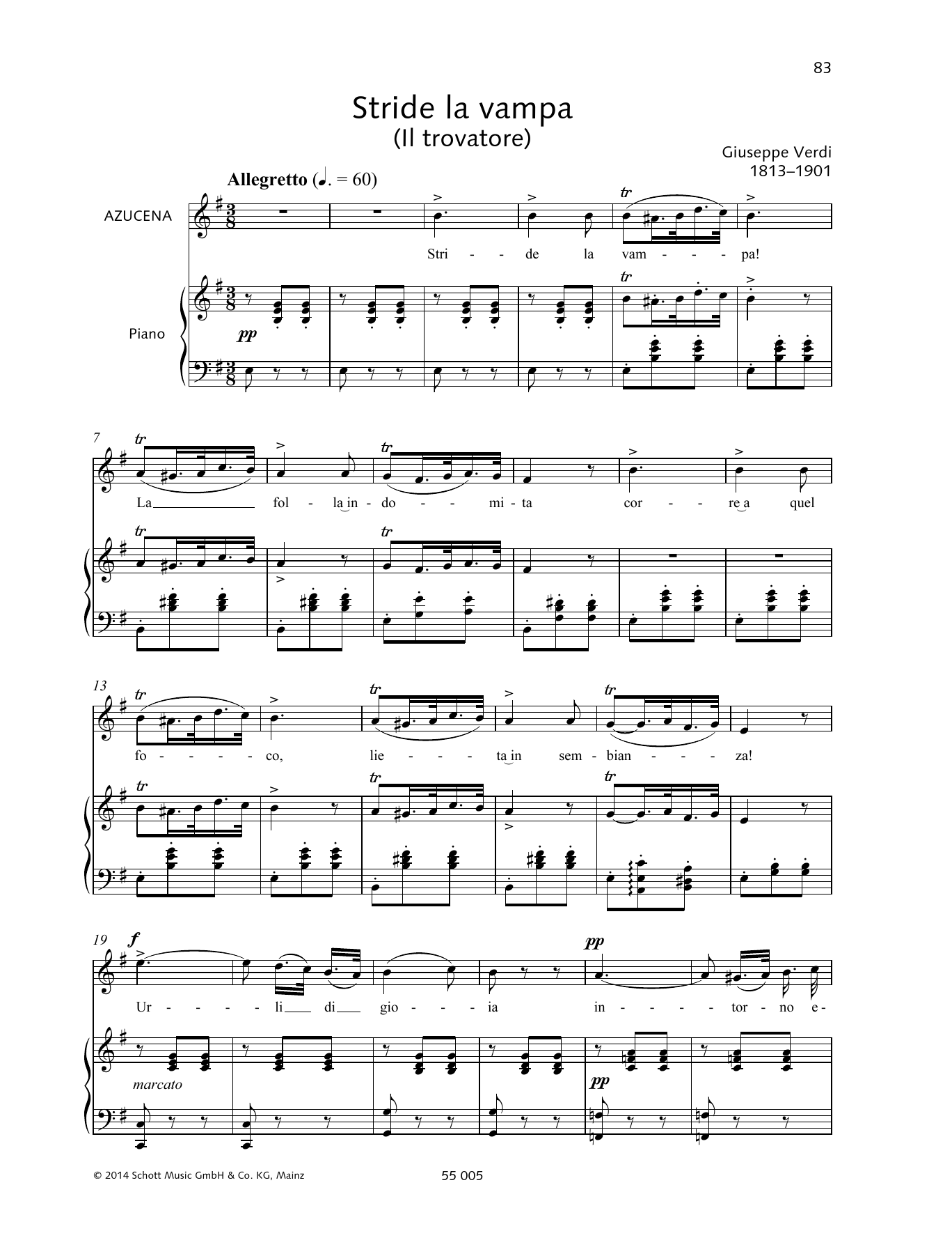 Download Giuseppe Verdi Stride la vampa Sheet Music