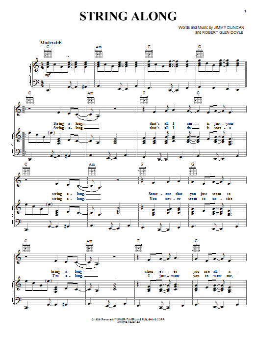 Download Ricky Nelson String Along Sheet Music