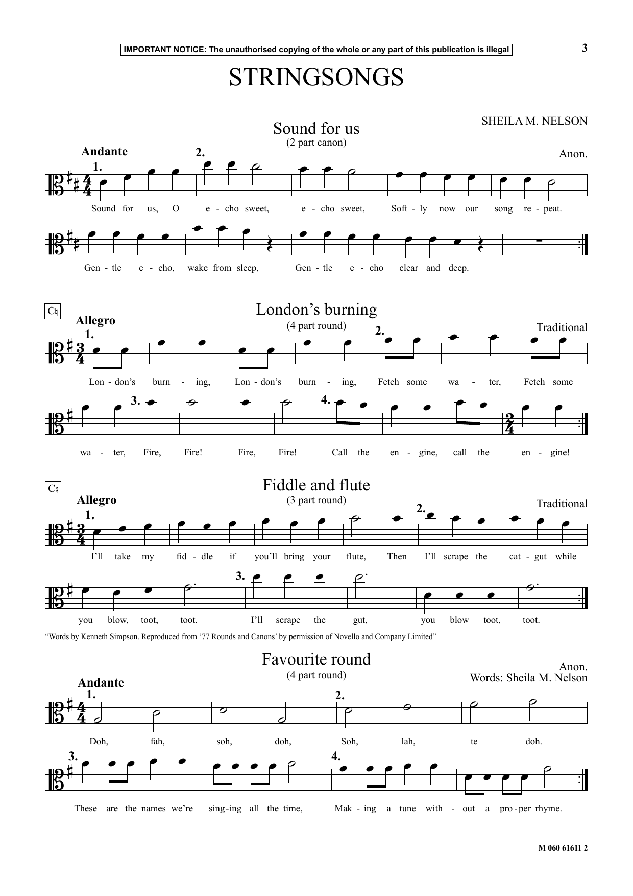 Download Sheila M. Nelson Stringsongs For Viola Sheet Music
