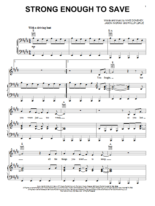 Download Tenth Avenue North Strong Enough To Save Sheet Music