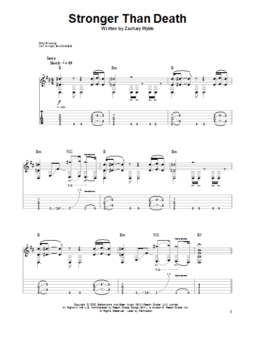 Download Black Label Society Stronger Than Death Sheet Music