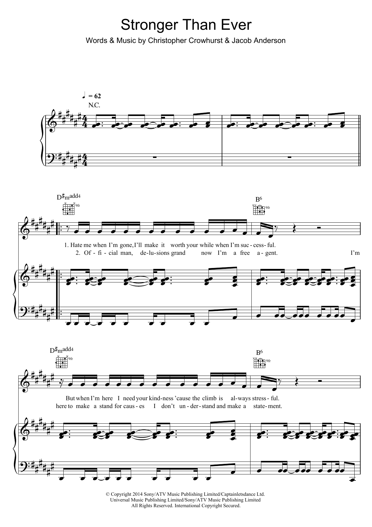 Download Raleigh Ritchie Stronger Than Ever Sheet Music