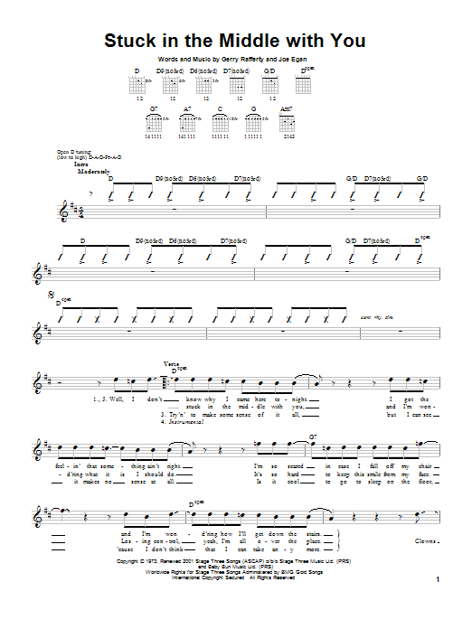 Download Stealers Wheel Stuck In The Middle With You Sheet Music