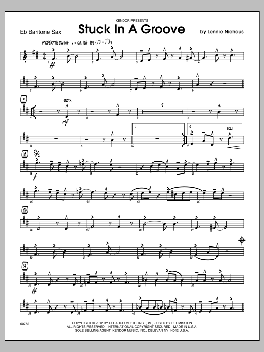 Download Niehaus Stuck In A Groove - Baritone Sax Sheet Music