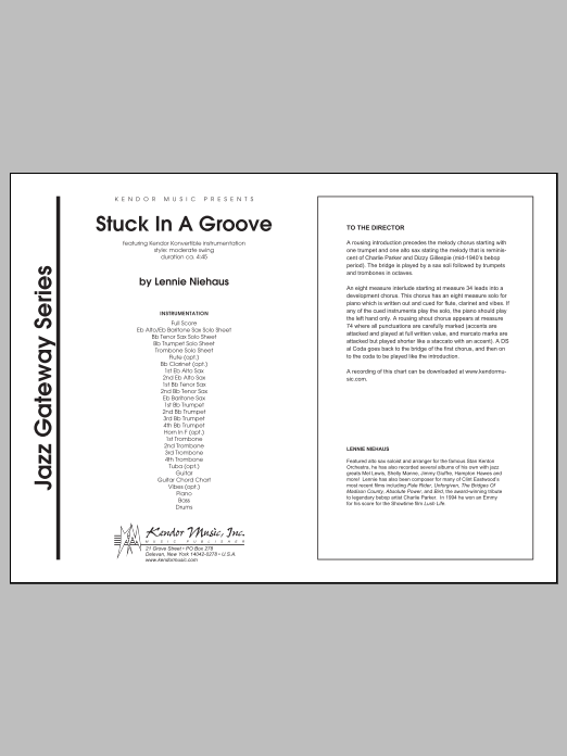Download Niehaus Stuck In A Groove - Full Score Sheet Music