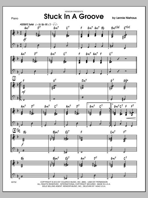 Download Niehaus Stuck In A Groove - Piano Sheet Music