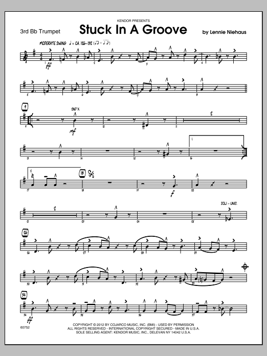 Download Niehaus Stuck In A Groove - Trumpet 3 Sheet Music