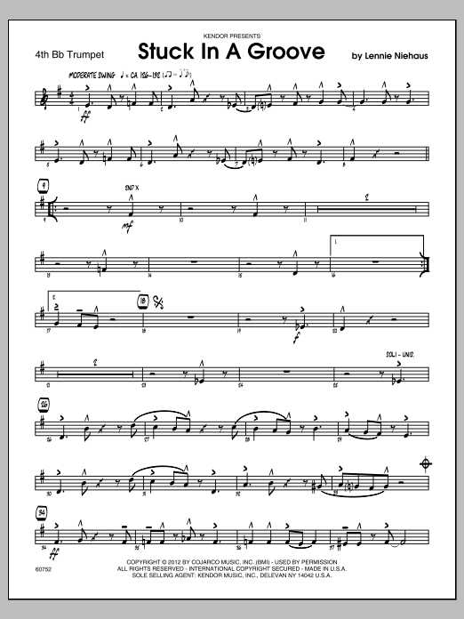 Download Niehaus Stuck In A Groove - Trumpet 4 Sheet Music