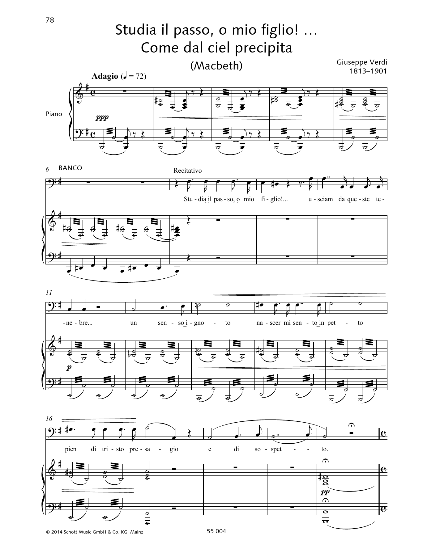 Download Giuseppe Verdi Studia il passo, o mio figlio!... Come Sheet Music