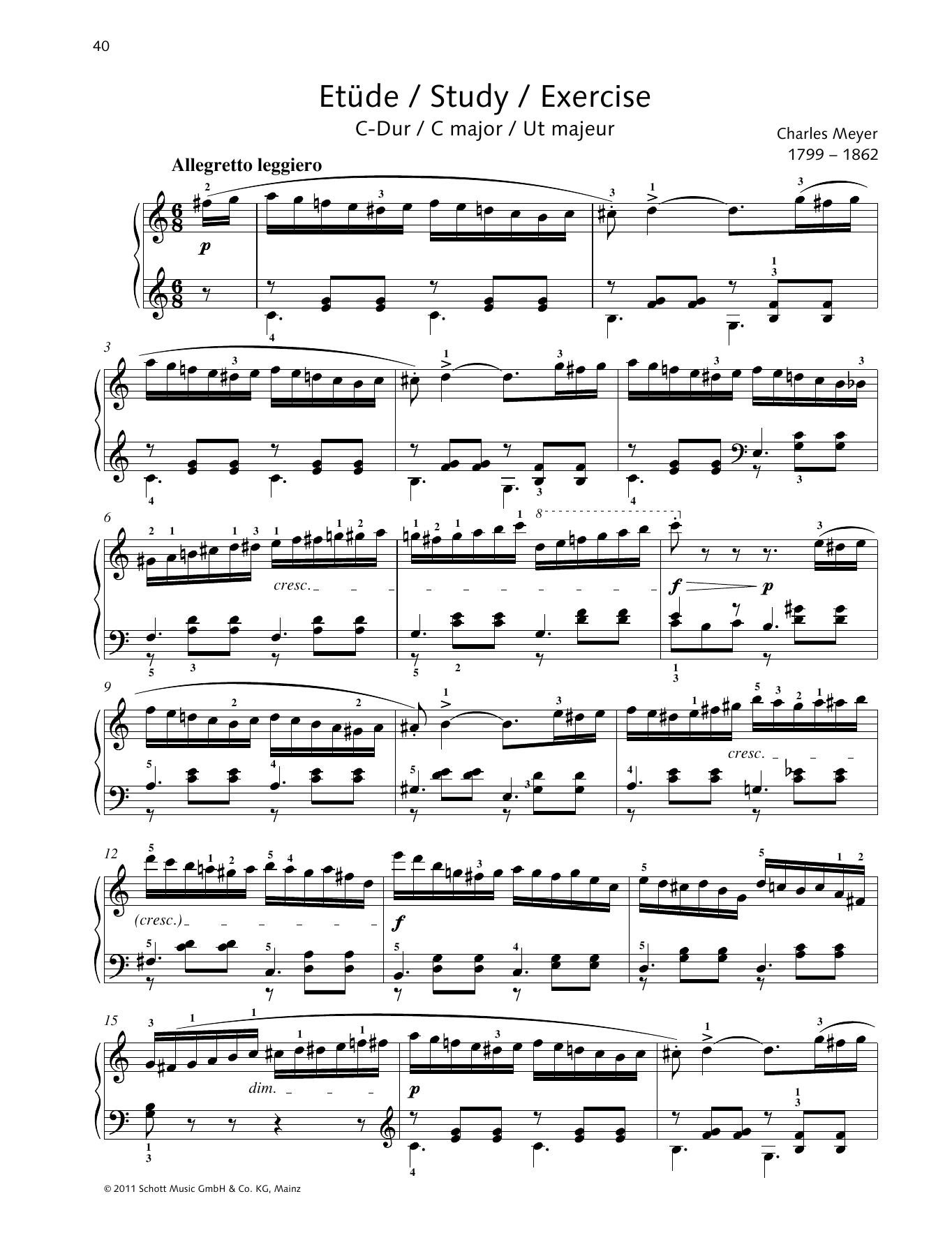 Download Charles Meyer Study C major Sheet Music
