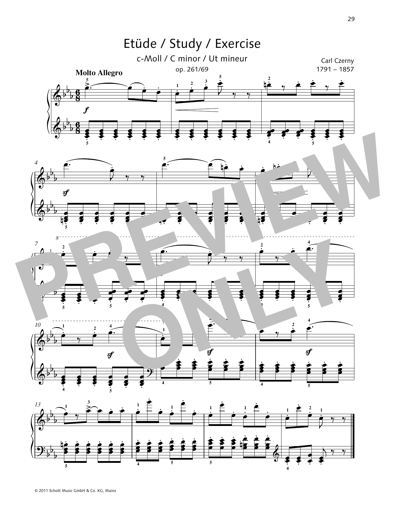Download Carl Czerny Study C minor Sheet Music