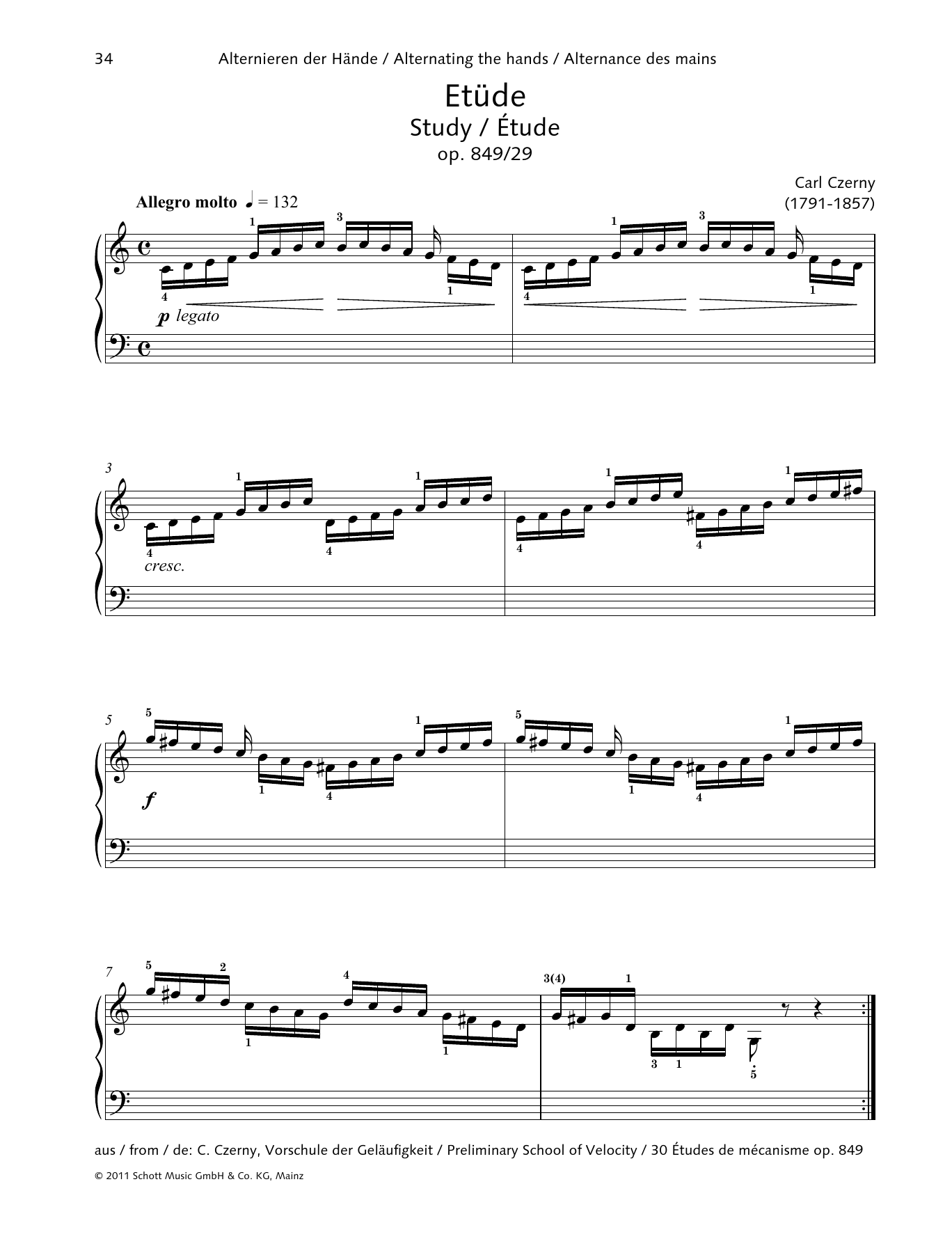 Download Carl Czerny Study Sheet Music