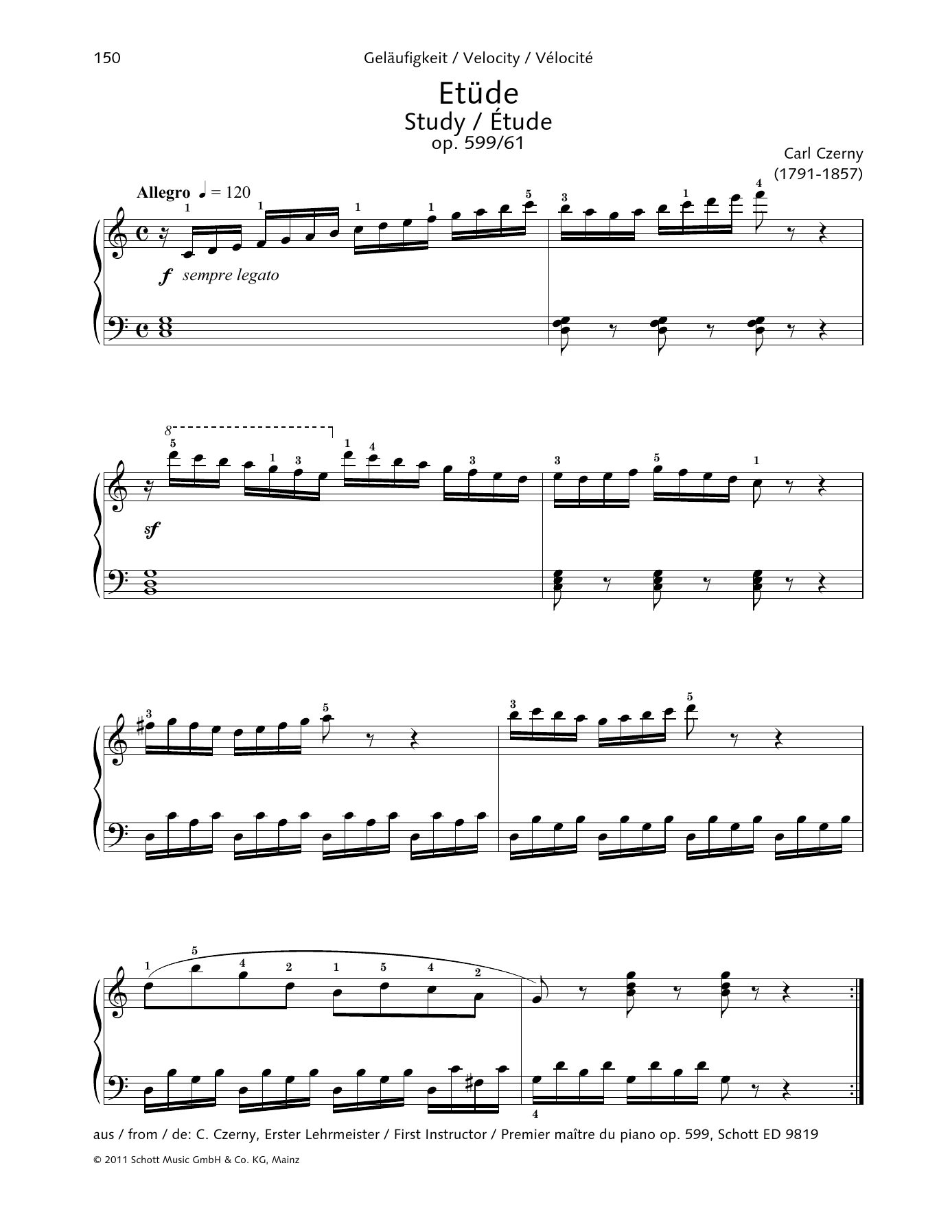 Download Carl Czerny Study Sheet Music