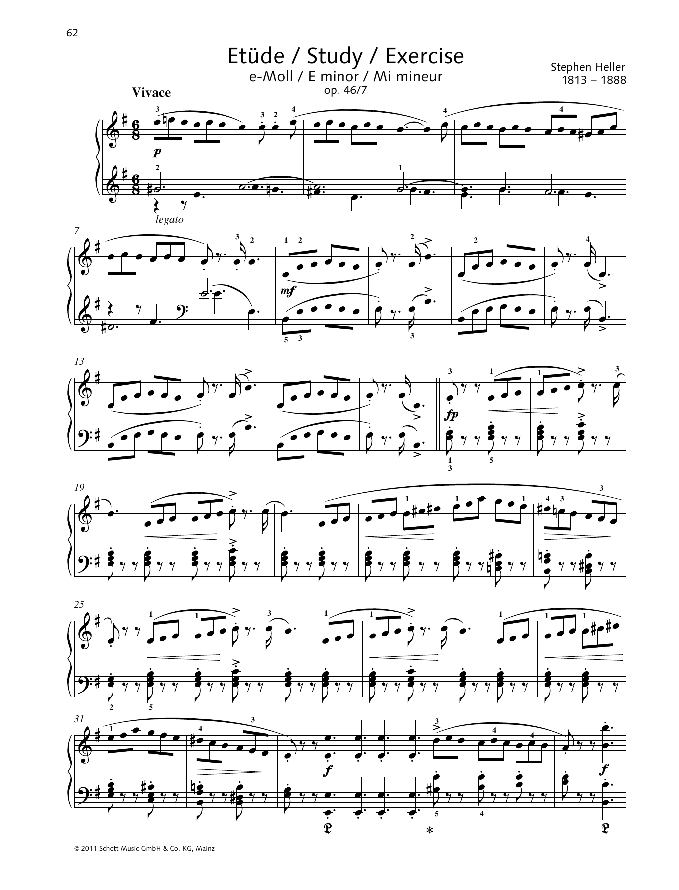 Download Stephen Heller Study E minor Sheet Music