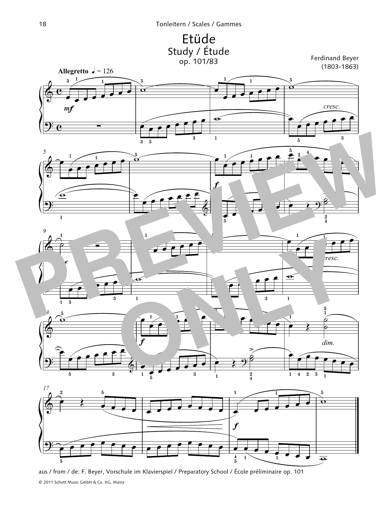 Download Ferdinand Beyer Study Sheet Music