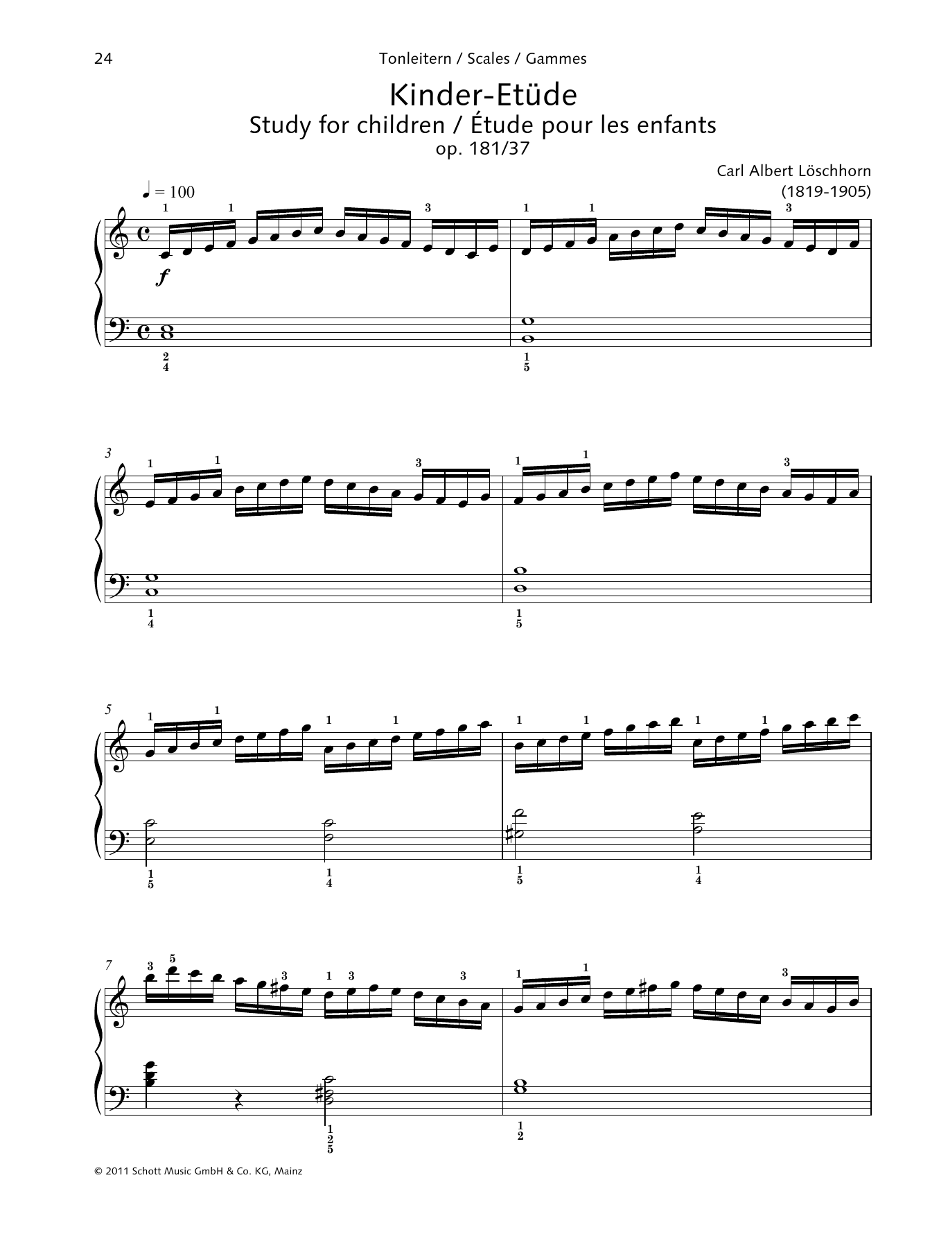 Download Carl Albert Loschhorn Study for children Sheet Music