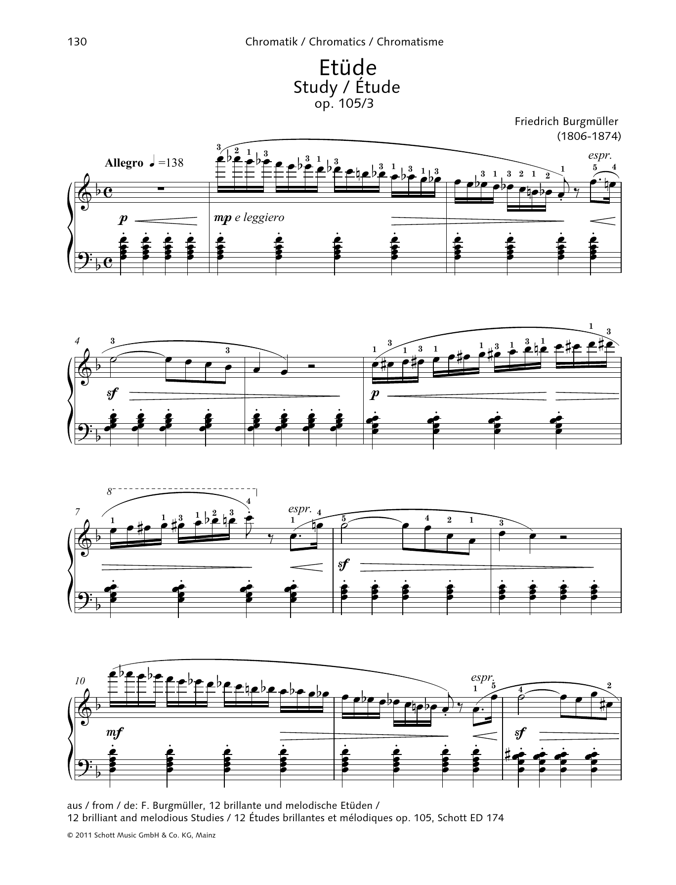 Download Friedrich Burgmuller Study Sheet Music