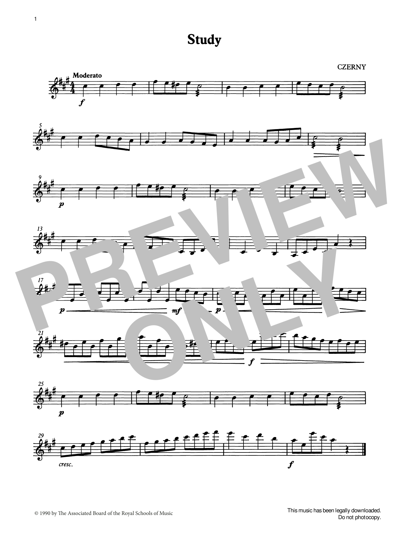 Download Carl Czerny Study from Graded Music for Tuned Percu Sheet Music