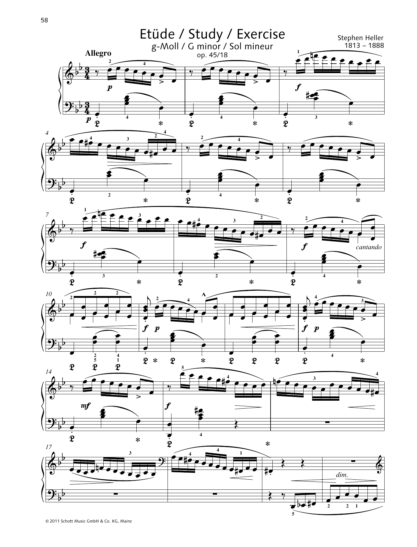 Download Stephen Heller Study G minor Sheet Music