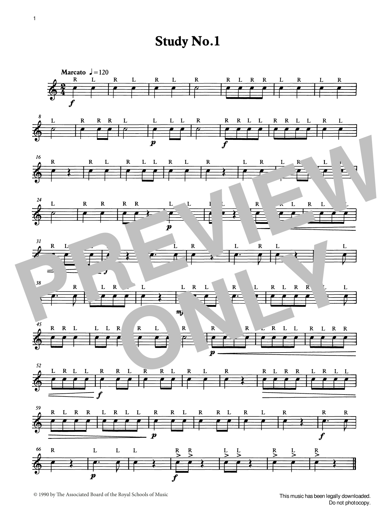 Download Ian Wright and Kevin Hathaway Study No.1 from Graded Music for Snare Sheet Music